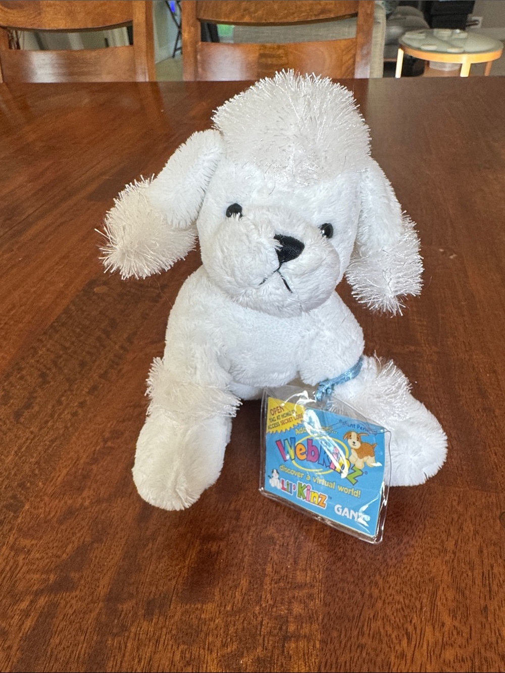 Y2K Patent Pending Lil' Kinz Webkinz White Poodle Plush Puppy with original tag